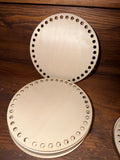 Runde trebunnar/toppar med motiv 15 cm