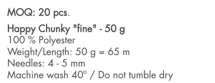 Go Handmade Happy Chunky "fine" 100 polyester garn